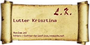 Lutter Krisztina névjegykártya